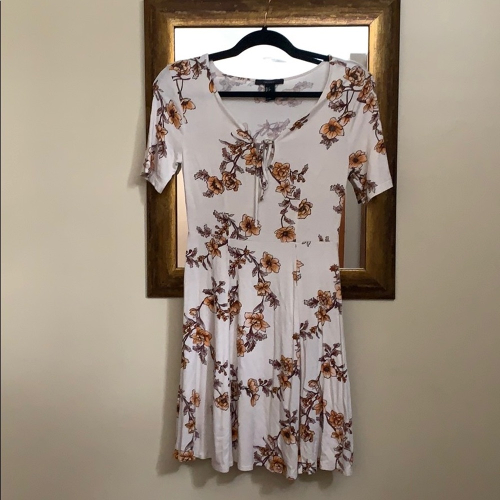 WORN ONCE: Forever 21 Cream/ Floral Dress